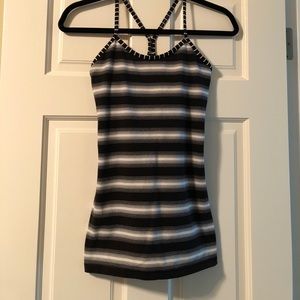 Lululemon black and white striped racerback tank